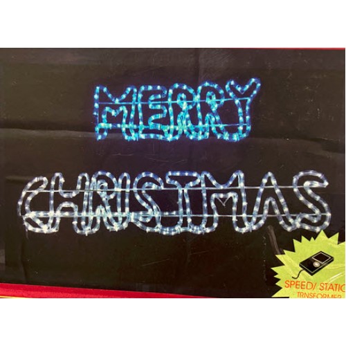 MERRY CHRISTMAS LED MOTIF Blue and White